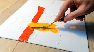 Acrylic Abstract Landscape Painting like Etel Adnan | Simple Palette Knife Techniques | Work #74 Acrylic Abstract Landscape Painting like Etel Adnan | Simple Palette Knife Techniques | Work #74