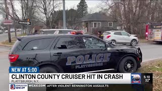 Driver clips Clinton County sheriff's cruiser in Plattsburgh