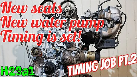 H23a1 timing belt install | cam & crank seal replacement | 96 Honda Prelude
