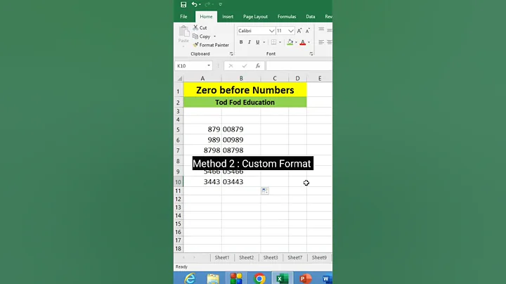 Add zero before number in #microsoft #excel #msexcel #shorts #computer #education