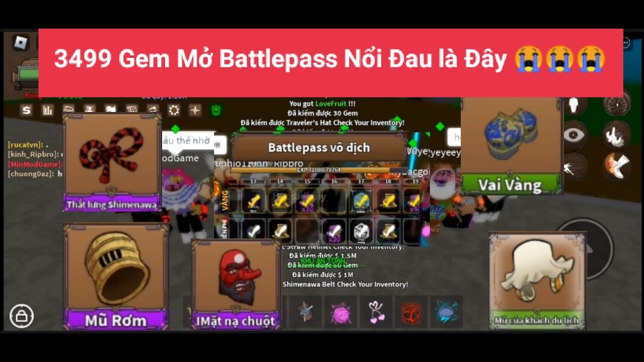 ROBLOX KING LEGACY TỐN 3499 GEM MỞ BATTLEPASS ĐƯỢC NHỮNG GÌ - YouTube