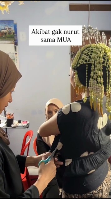Wow 😭, the bridal gown was cut by the MUA 🤣🤣 What do you think is the cause? #bride #wedding #makeup