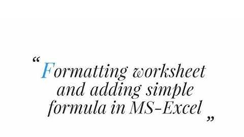 Class-7, Subject-Computer, Video-21, Chapter-formatting worksheet & adding..., Part-2 by Miss Rancy