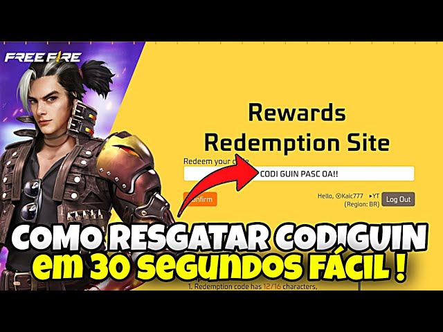 COMO RESGATAR CODIGUIN NO FREEFIRE 2023 COMO RESGATAR CODIGUIN NO