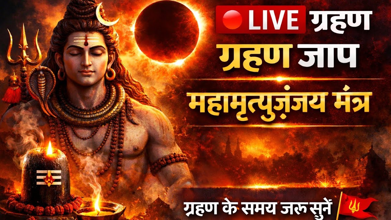 आज पवित्र ग्रहण के शुभ अवसर पर हम लेकर आए हैं **LIVE महामृत्युंजय मंत्र जाप**।