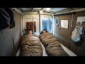 Car Camping in strong winds with Vintage Delivery Van