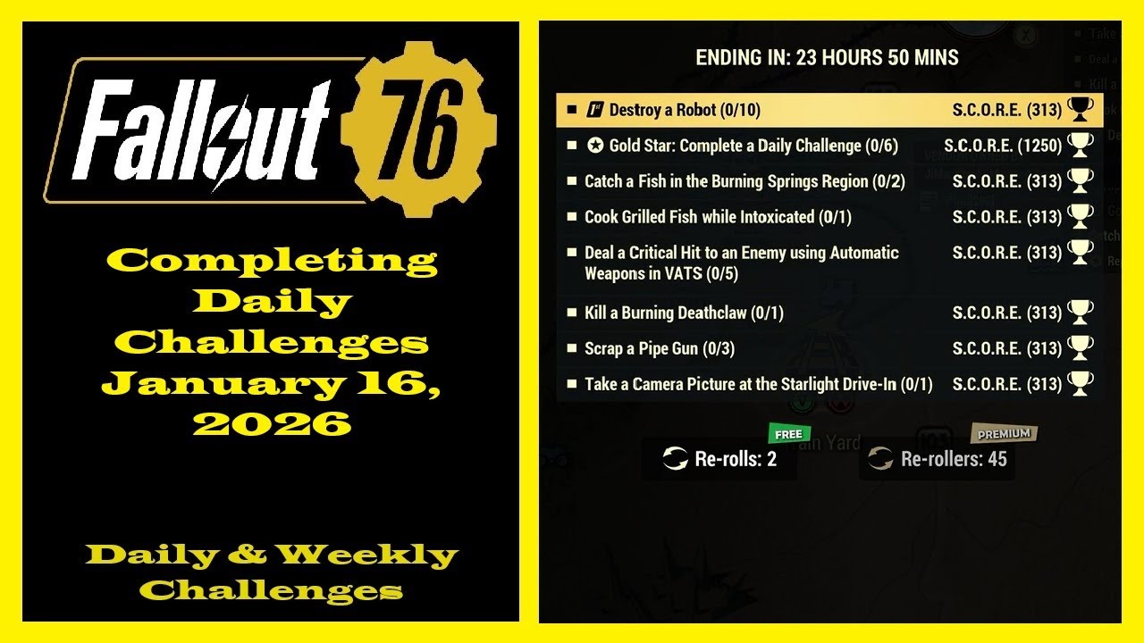 Completing Daily Challenges For January 16, 2026 - Fallout 76 Daily Challenges Guide