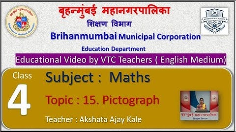 Class : 4th  Mathematics L 15 Pictograph  by BMC VTC Teacher  Akshata Ajay Kale