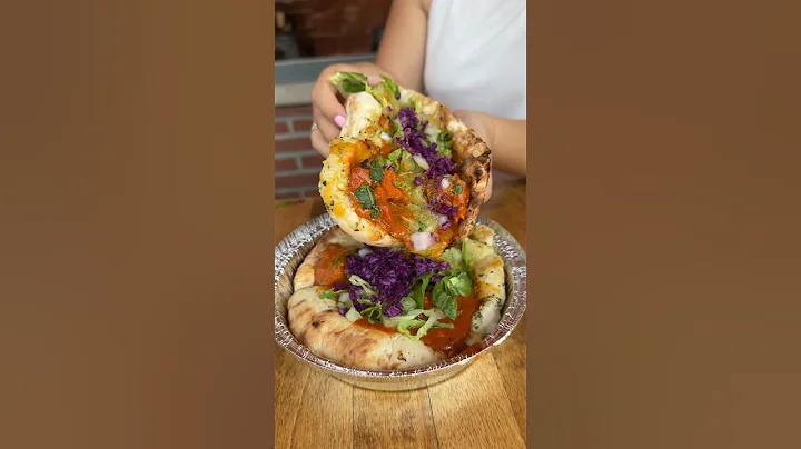 CHEESY CHICKEN TIKKA MASALA NAAN TACO at Taco Mahal! 🧀🇮🇳🌮 #nyc #indian #food #taco #cheese
