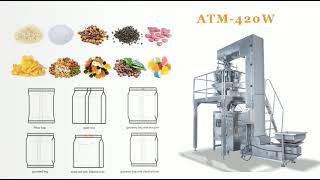 ATM 420W Hot sell Automatic Potato Chips Weighing Packaging Machine, snacks popcorn packing machine Wealth