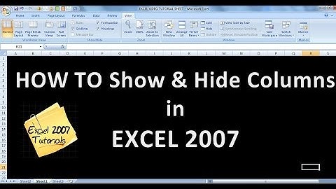 Excel 2007 Tutorials how to hide a column in excel 2007 using shortcut keys