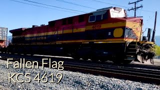 Buddy Eyes Foreign KCS Fallen Flag Trail DPU 4619 AC44CW! EB Port Train Passing Through ONO Muscoy!