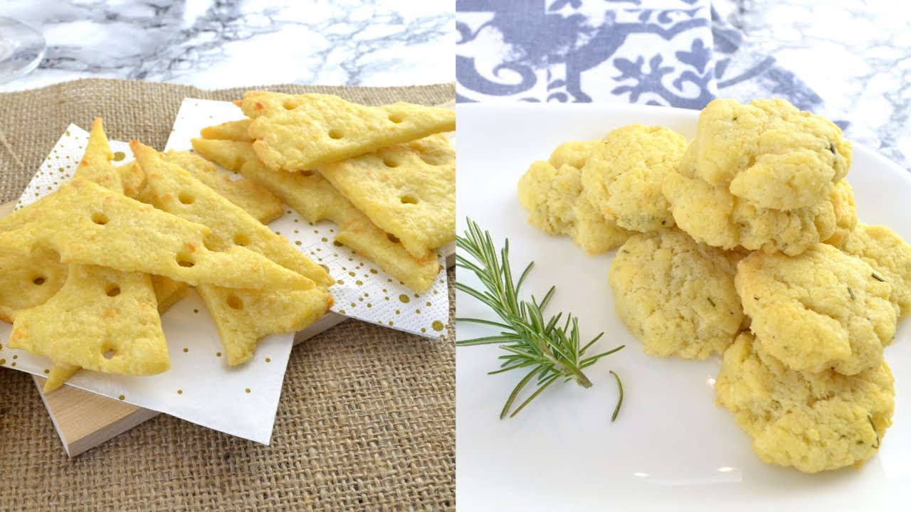 Biscotti salati al rosmarino e Cracker al formaggio! Preparazioni salate perfette per l'aperitivo!