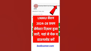 lnmu ug 1st semester result 2024-28 #lnmu #lnmunews #result