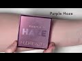 Huda Beauty Khaki Haze, Purple Haze, Sand Haze Swatches