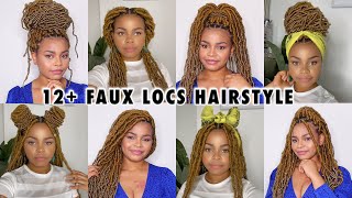 12 QUICK &amp; EASY SOFT LOCS HAIRSTYLE | How to style FAUX LOCS &amp; BRAIDS + Headwrap