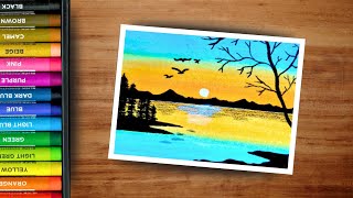 How to Draw | Oil Pastel Landscape Painting For Beginners | Easy Oil Pastel Drawing | Oil Pastel