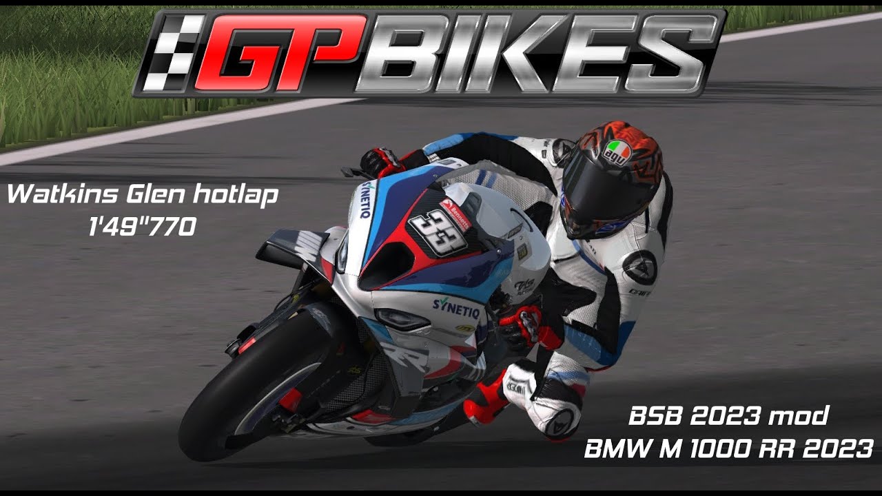 GPBikes BMW M 1000 RR hotlap at Watkins Glen, 1'49"770 with the BSB 2023 mod