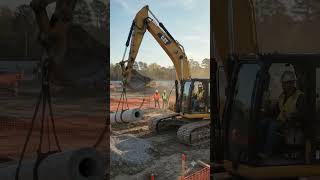 Satisfying Excavator Work | Precision Lifting Skills. #shorts #shortvideo  #construction
