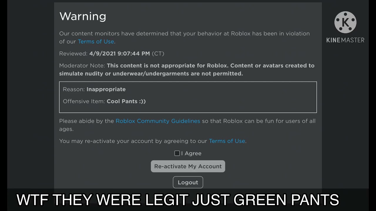 I Just Got A Warning From Roblox For Making Green Pants Youtube - roblox innapropiate pants