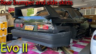 Mounting Rear Bumper And Side Skirts | Making An EVO II | Mercedes-Benz 190e