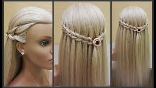 Прически.Коса водопад.Красивое плетение волос.Hairstyles.Waterfall. Beautiful hair weaving.