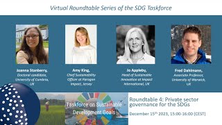 Private Sector Governance for the SDGs - SDG Taskforce Virtual Roundtable Series