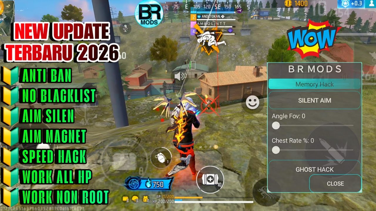CHEAT FF OB52 TERBARU 2026‼️MOD MENU AUTO HEADSHOT || ANTI BAN, NO BL - WORK HP NON ROOT