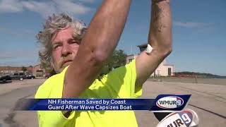 Coast Guard rescues fisherman after big wave flips boat