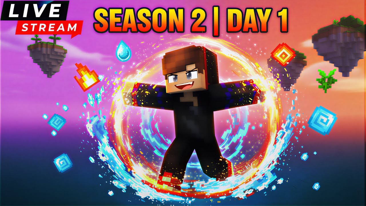 Minecraft Element SMP Season 2 Day 1 LIVE Hindi | OP Powers & New Base Build!