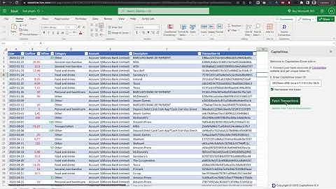 Automate Bank transactions into Excel