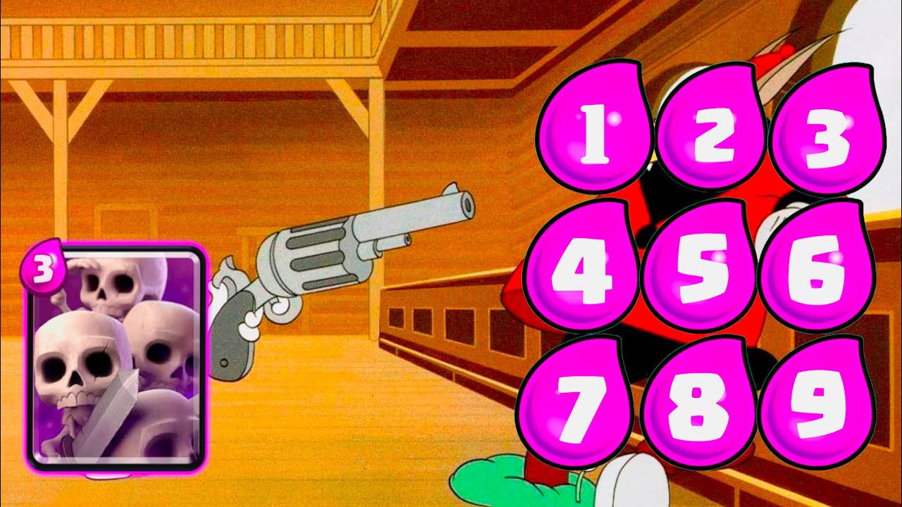 SKELETON Army Defends: ( Elixir 1 to 9 ) - YouTube