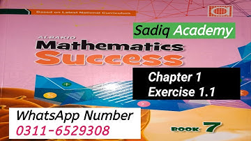 ALBAKIO mathematics success class 7th || Represent the Number line || Exercise 1.1 @Sadiq Academy