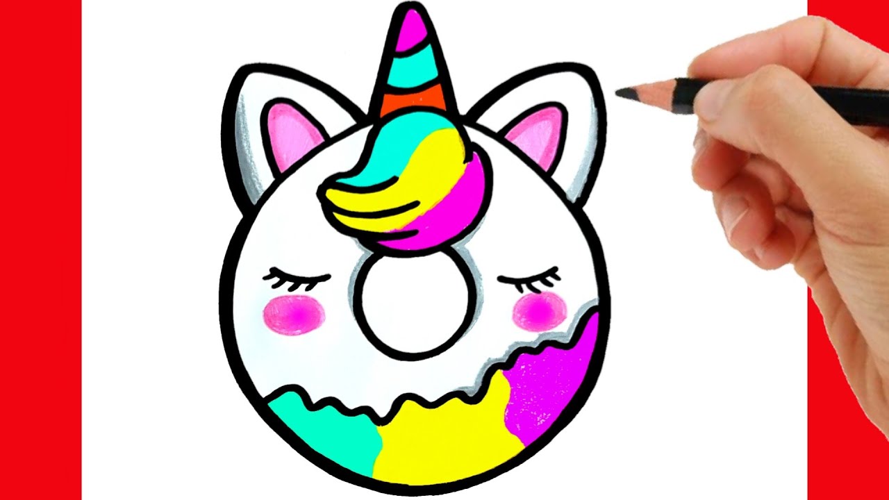 HOW TO DRAW A CUTE UNICORN DONUT KAWAII EASY STEP BY STEP - YouTube