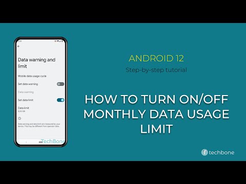 How to Turn On/Off Monthly Data usage Limit [Android 12]