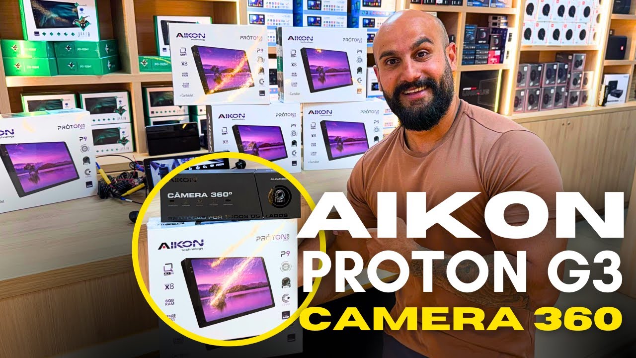 CENTRAL MULTIMIDIA AIKON PROTON G3 COM CAMERAS 360º | REI DAS MULTIMIDIAS