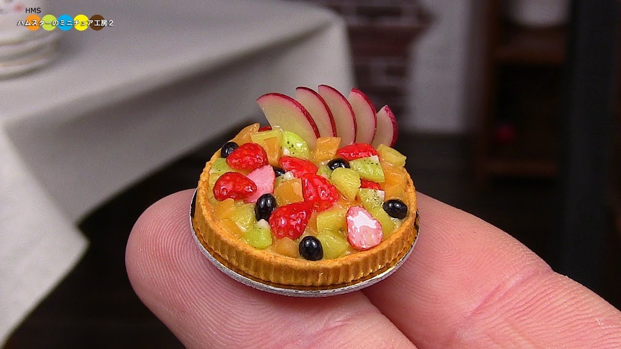 DIY Miniature Fruit tart　ミニチュアフルーツタルト作り Fake food
