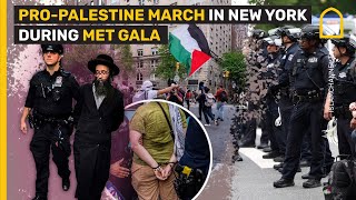 Protesters demand immediate Gaza ceasefire during 2024 Met Gala march by Islam Channel 3,436 views 18 hours ago 1 minute, 50 seconds