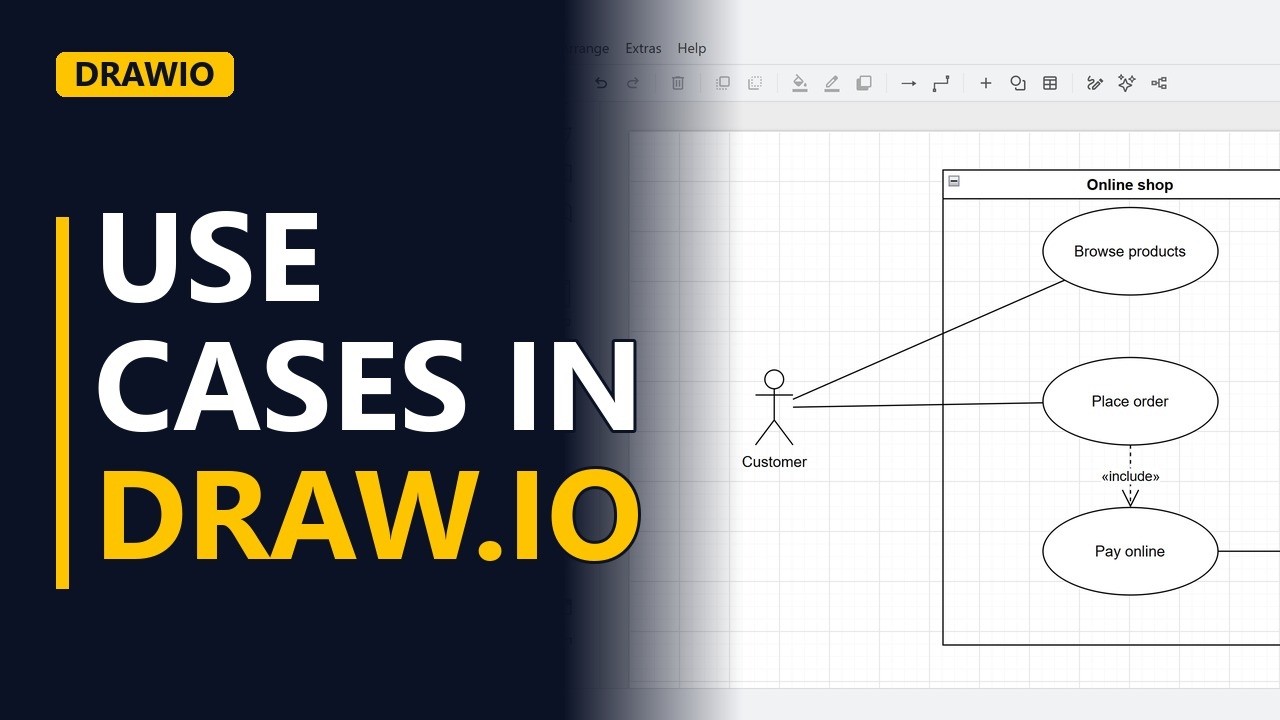 Use Case Diagram in draw.io (Actors and Use Cases)
