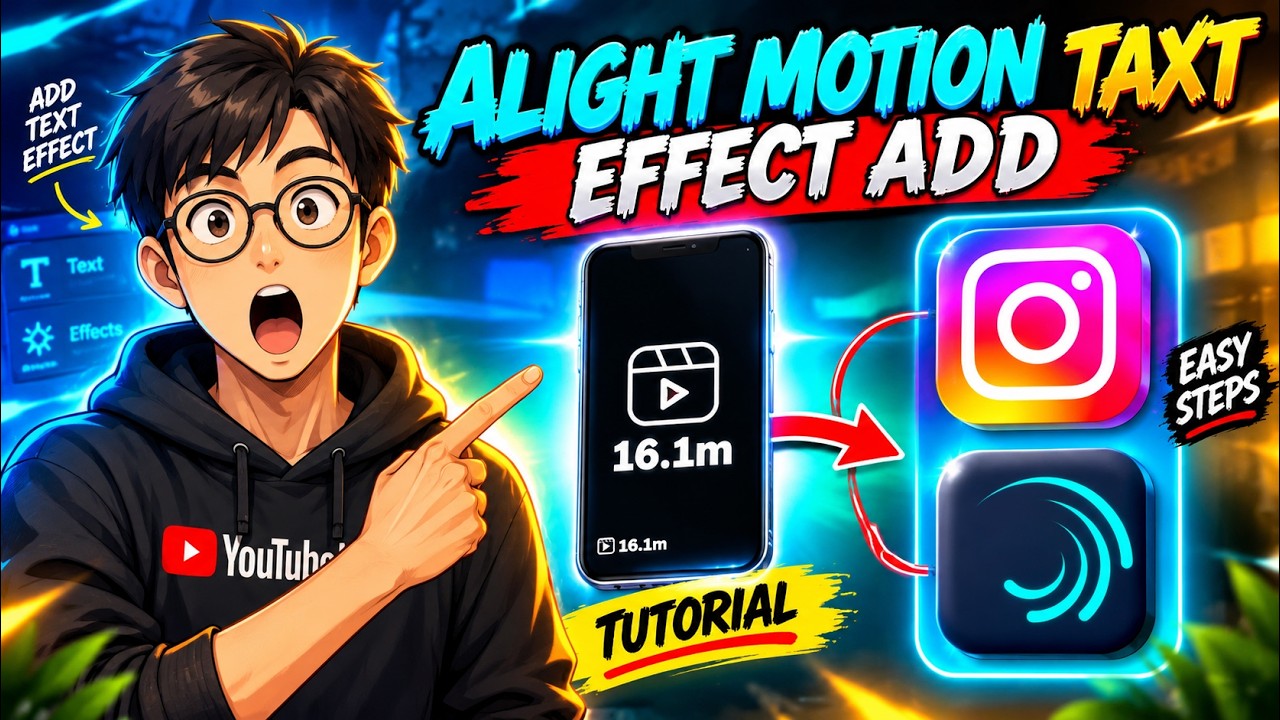 Alight Motion Text Effect Tutorial Mobile - YouTube