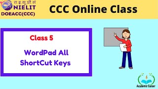 CCC Online Class 5 | WordPad All Shortcut Keys | CCC Complete Course