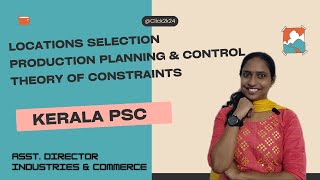 Assistant Director Industries Commerce Location Selection-Production Planning Control-Toc Kpsc
