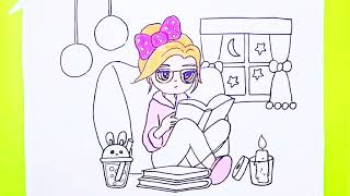 How to draw cute girl - Encourage young people taking exams