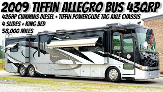 2009 Tiffin Allegro Bus 43QRP A Class TAG AXLE 425HP Cummins Diesel Pusher @ Porter&#39;s RV - $124,900