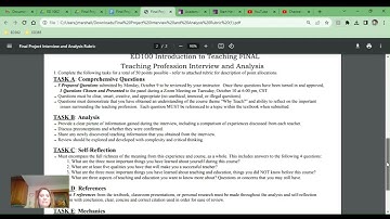 ED100 Final Project Rubric Overview