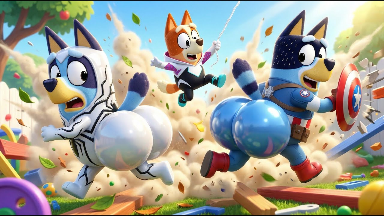 WHAT! Can Spider Bluey Run Fast with Big Balloon Bottom? | BLUEY FUNNY ANIMATION