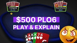 PLO6 Play & Explain | $2/$5 GGPoker Session & Review w/ Grinders Vault PLO6 Calculator
