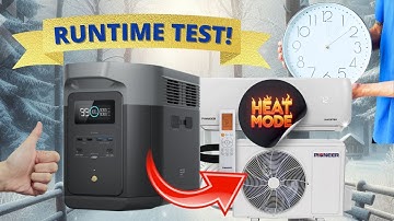 Ultimate Runtime Test: EcoFlow Delta 2 Max vs. Pioneer Mini Split Heat Pump in Heat Mode!