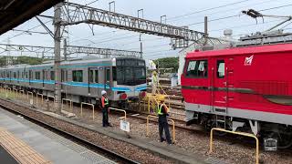 【甲種輸送】名古屋市交通局鶴舞線N3000形(N3110H)と名鉄EL120 連結作業