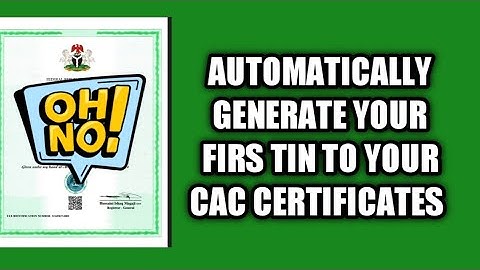 How To Automatically Generate Your FIRS TIN to Your CAC Certificate ||TIN Registration